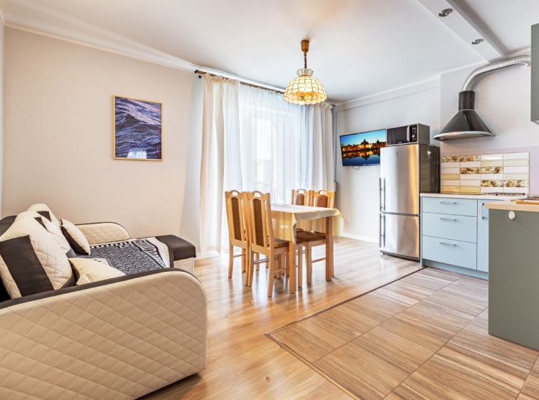 DW GOGA - domki, apartamenty, pokoje Apartament nr 4 - salon z kuchnią i balkonem